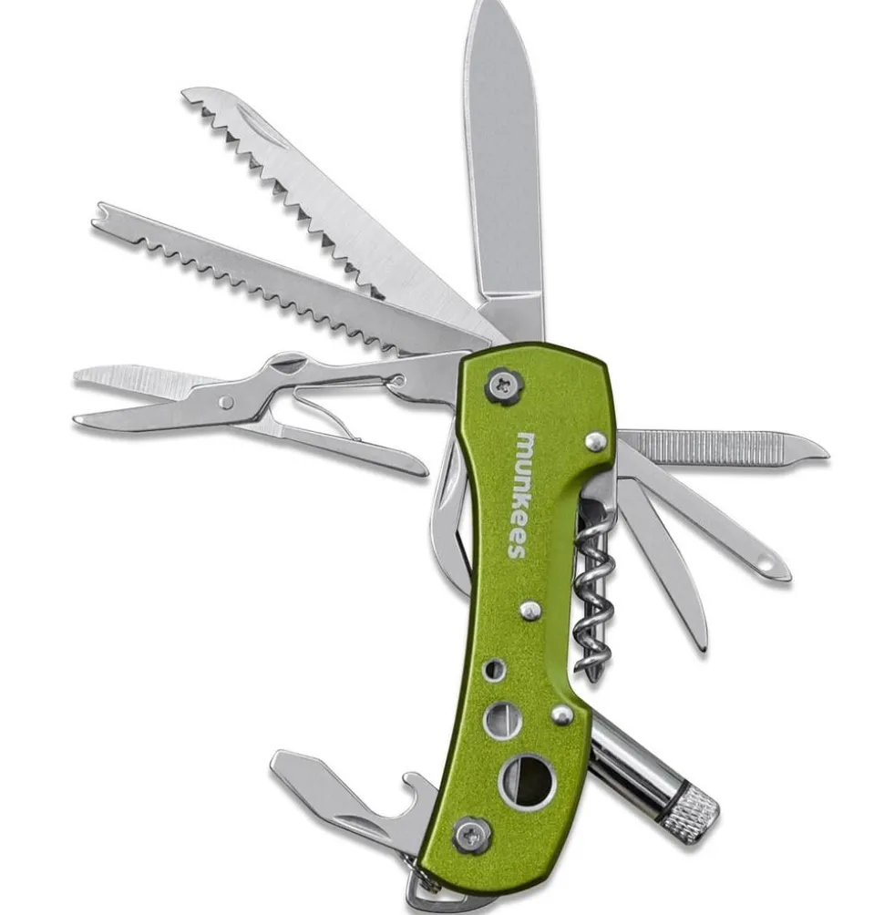 munkees® Edelstahl-Taschenmesser LED, ca. B9,5/H1,6/T3,1 cm