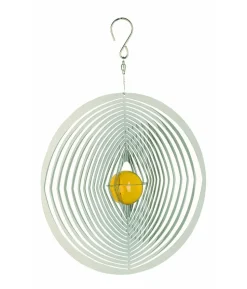 NATURE'S MELODY Windspiel Cosmo Rund, 20,5 x 4,5 x 29 cm, silber/gelb