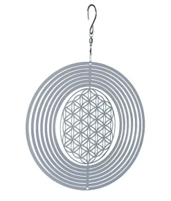 NATURE'S MELODY Windspiel Cosmo Blume des Lebens, Ø 20 x 29,3 cm, silber