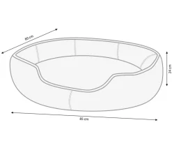 Nobby Orthopädisches Komfortbett Lago, oval, hellgrau, ca. B85/H24/T60 cm