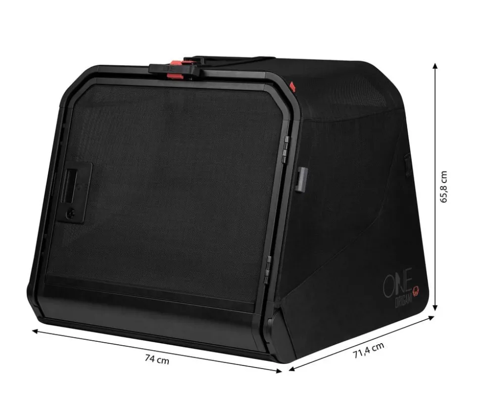 1one1 Origami Hundetransportbox, schwarz, M, ca. B74/H65,8/T71,4 cm