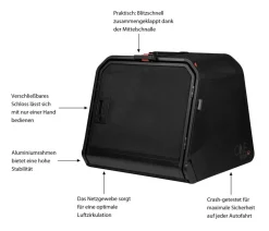 1one1 Origami Hundetransportbox, schwarz, M, ca. B74/H65,8/T71,4 cm
