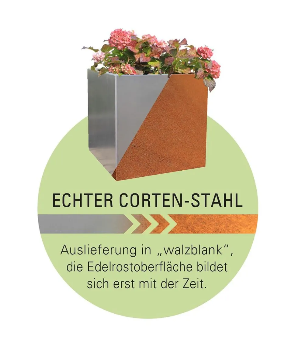 Palatino Cortenstahl-Pflanzrahmen Carlotta, quadratisch, braun