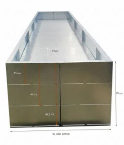 Palatino Cortenstahl-Pflanzgefäß Urban mit Zwischenboden, rechteckig, braun, ca. B200/H70/T100 cm