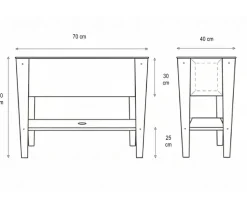 Palatino Cortenstahl-Tischbeet, ca. B70/H80/T40 cm
