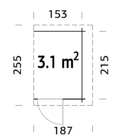 Palmako Anbauschuppen, ca. B187/H183/T255 cm