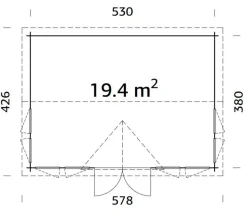 Palmako Gartenhaus Claudia, ca. B574/H363/T424 cm