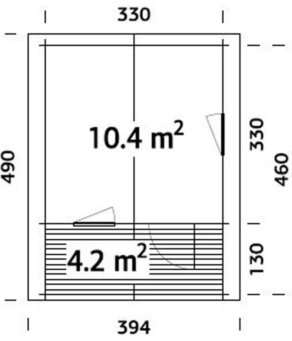 Palmako Gartenhaus Emma, ca. B394/H257/T490 cm