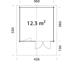Palmako Gartenhaus Sally, ca. B426/H256/T530 cm