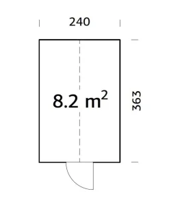 Palmako Gewächshaus Emilia, ca. B240/H286/T378 cm