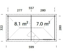 Palmako Pavillon Melanie, ca. B599/H307/T322 cm