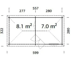 Palmako Pavillon Melanie, ca. B599/H307/T322 cm