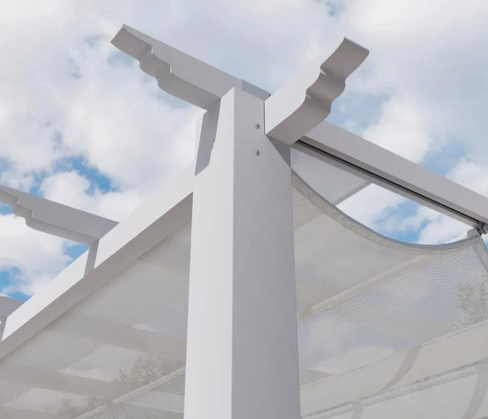 Paragon Outdoor-Pergola Florida 1111, inkl. Sonnensegel weiß, ca. B350,4/H235/T350 cm