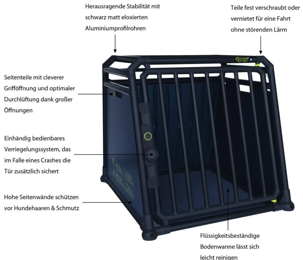 4pets® Hundetransportbox PRO NOIR Line 3