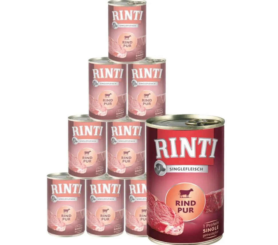 RINTI Nassfutter für Hunde Singlefleisch Pur, 12 x 400 g