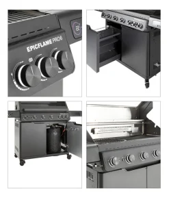Rösle Gasgrill Epicflame Pro 6 50bar, ca. B119/H157/T61,5 cm