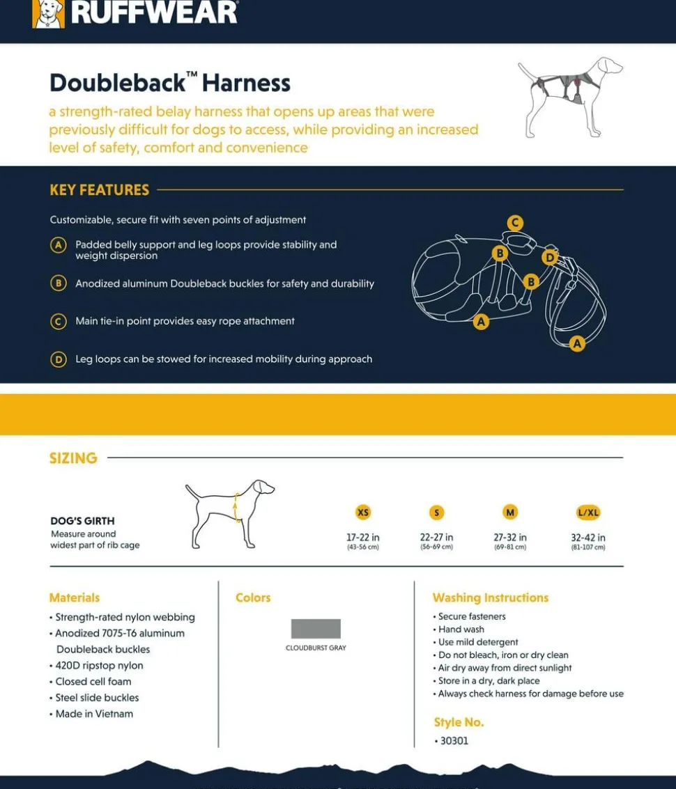 RUFFWEAR® Hundegeschirr DoubleBack™