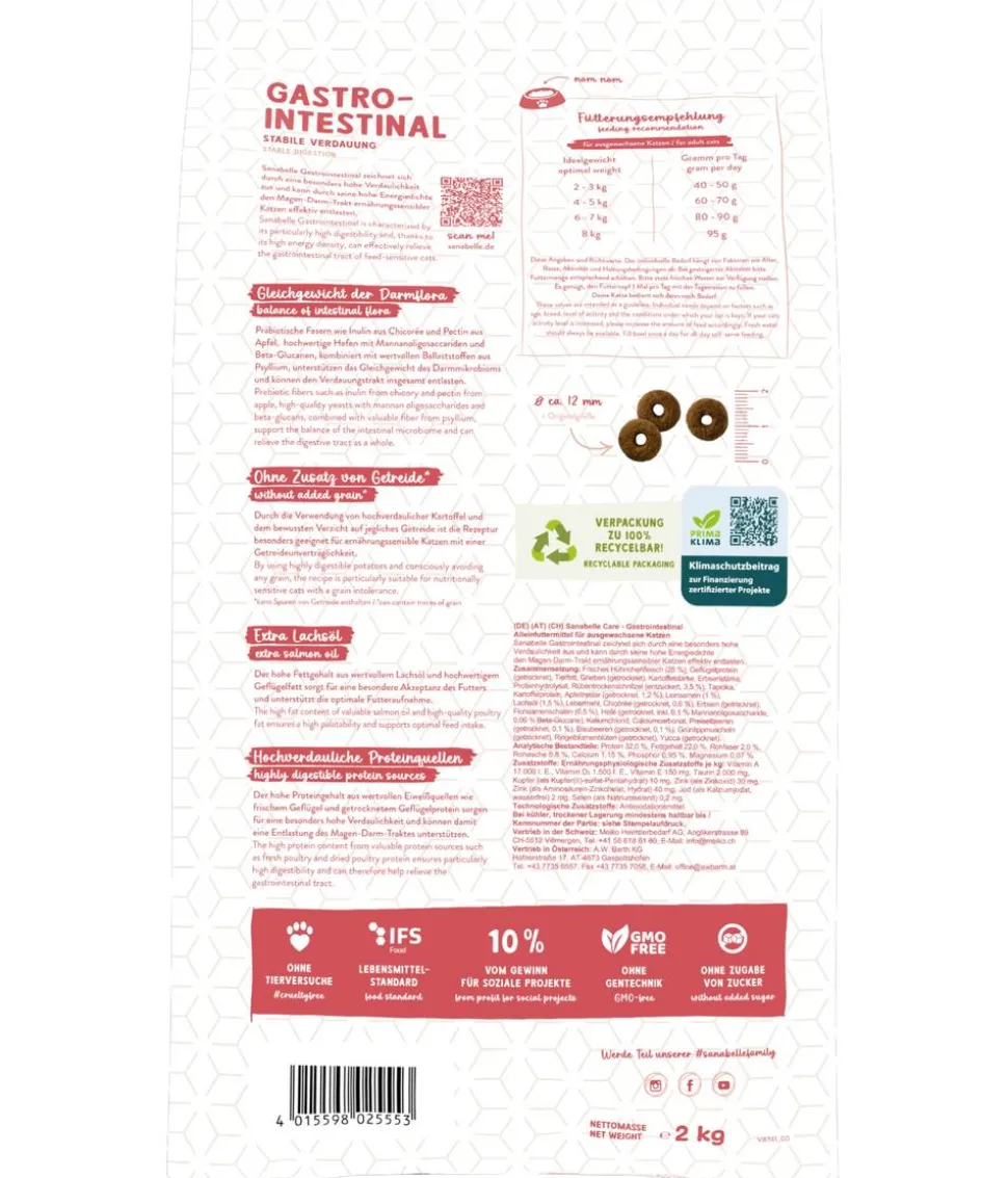Sanabelle® Care Trockenfutter für Katzen Gastrointestinal Adult, Geflügel