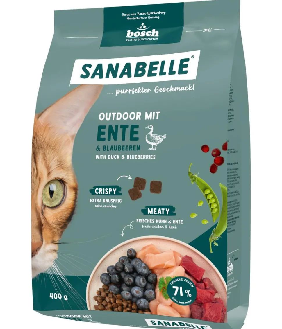 Sanabelle® Life Trockenfutter für Katzen Outdoor Adult, Ente & Blaubeere