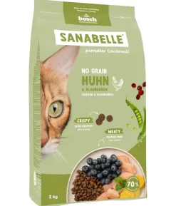 Sanabelle® Life Trockenfutter für Katzen No Grain Adult, Huhn & Blaubeere
