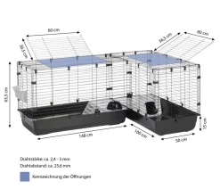SAVIC Eck-Nagerheim Cubix Corner, schwarz, ca. B198/H63,5/T50 cm