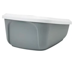 SAVIC Katzentoilette Aseo Jumbo, weiß/grau, ca. B48,5/H28/T67,5 cm