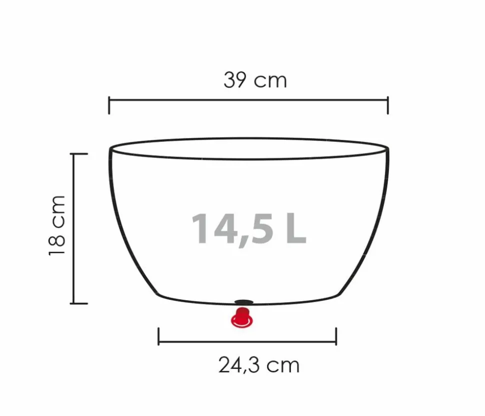 Scheurich Kunststoff-Topf Barceo Bowl, rund, ca. Ø39/H18 cm