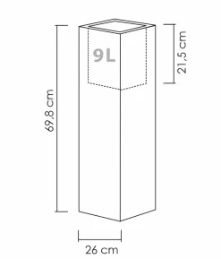 Scheurich Kunststoff-Topf C-Cube High, quadratisch, ca. B26/H70/T26 cm