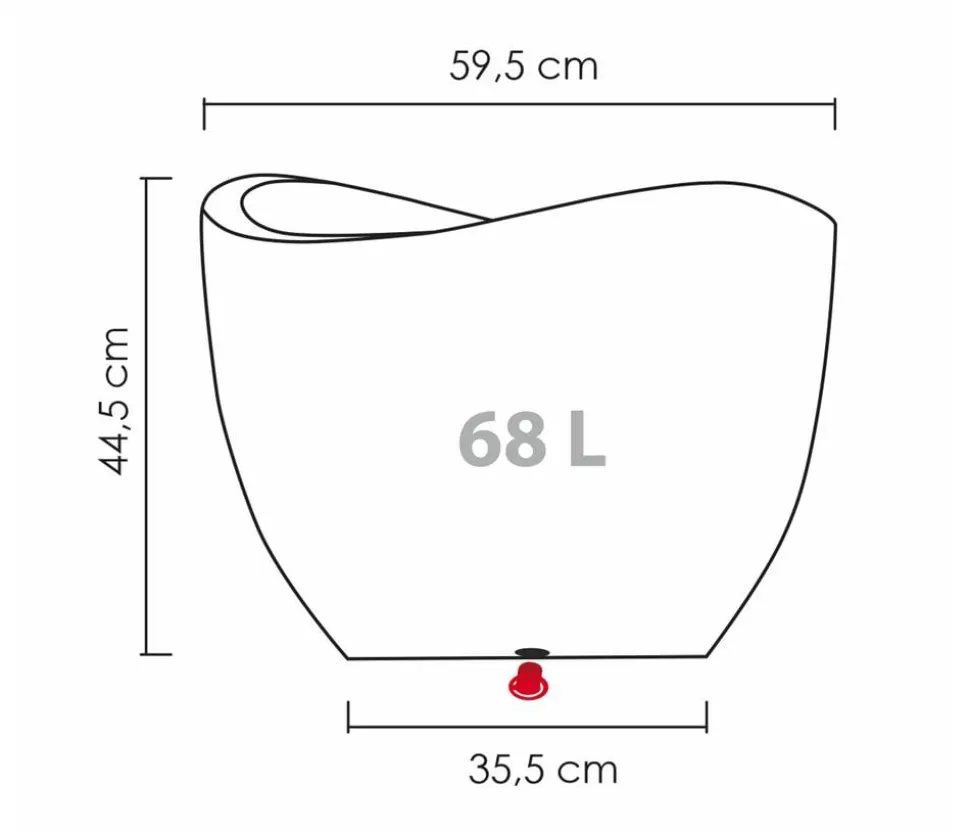 Scheurich Kunststoff-Topf Wave Globe, rund, ca. Ø60/H44,7 cm