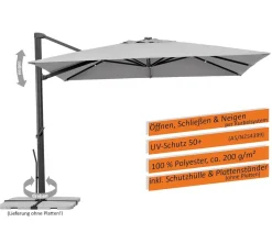 Schneider Ampelschirm Rhodos Smart, quadratisch, ca. B300/T300 cm