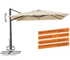 Schneider Ampelschirm Rhodos Smart, quadratisch, ca. B300/T300 cm