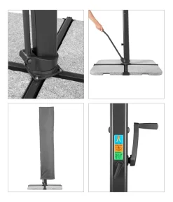 Schneider Ampelschirm Rhodos Smart, quadratisch, ca. B300/T300 cm
