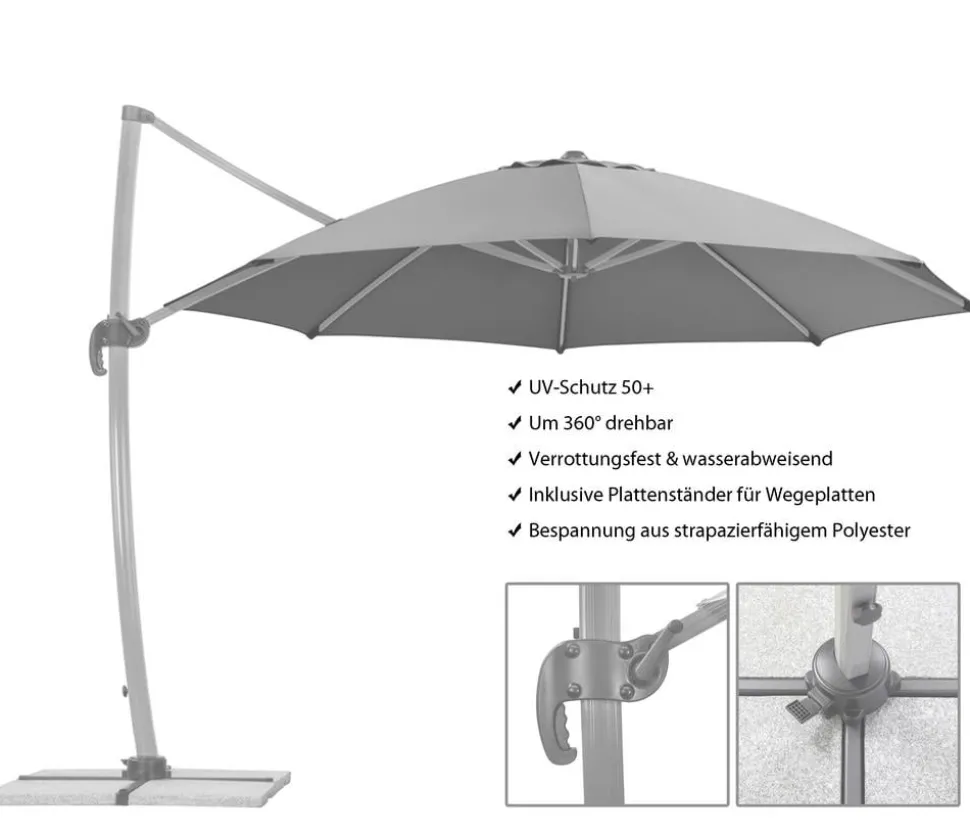 Schneider Ampelschirm Rhodos, rund, ca. Ø350 cm