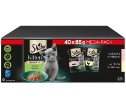 Sheba® Nassfutter für Katzen in Sauce Multipack Kitten, Feine Vielfalt, 40 x 85 g