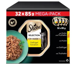 Sheba® Nassfutter für Katzen Selection in Sauce Multipack Adult, Geflügel Variation, 32 x 85 g