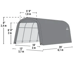 Shelter Logic Zeltgarage Gerätehaus, ca. B370/H240/T610 cm