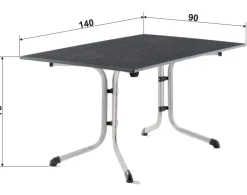 Sieger Klapptisch Boulevard mit vivodur®-Platte, ca. B140/H73/T90 cm