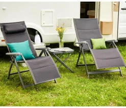 Siena Garden Camping Relaxstuhl Premium, anthrazit