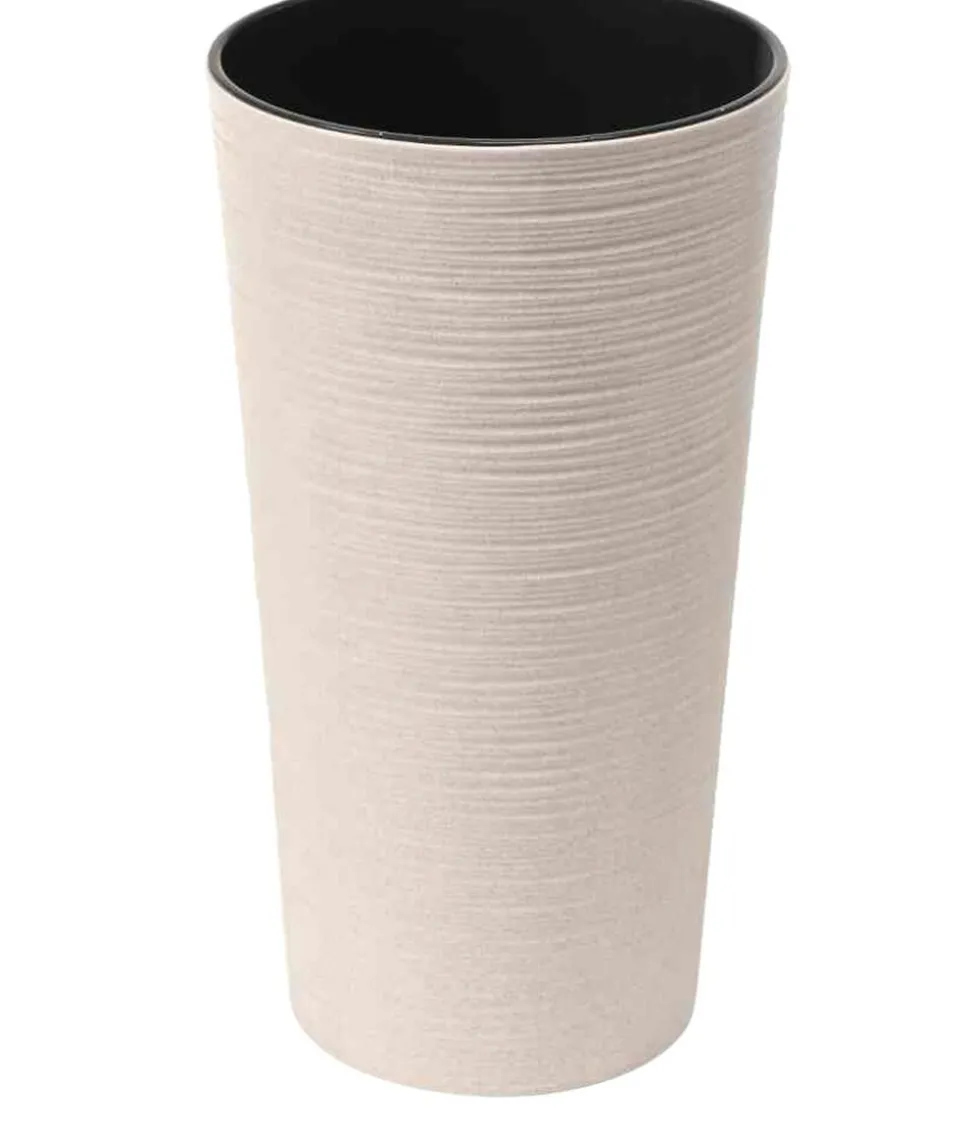 Siena Garden Kunststoff-Topf ECO Locon, konisch, weiß, ca. Ø25/H46,5 cm, 2er-Set