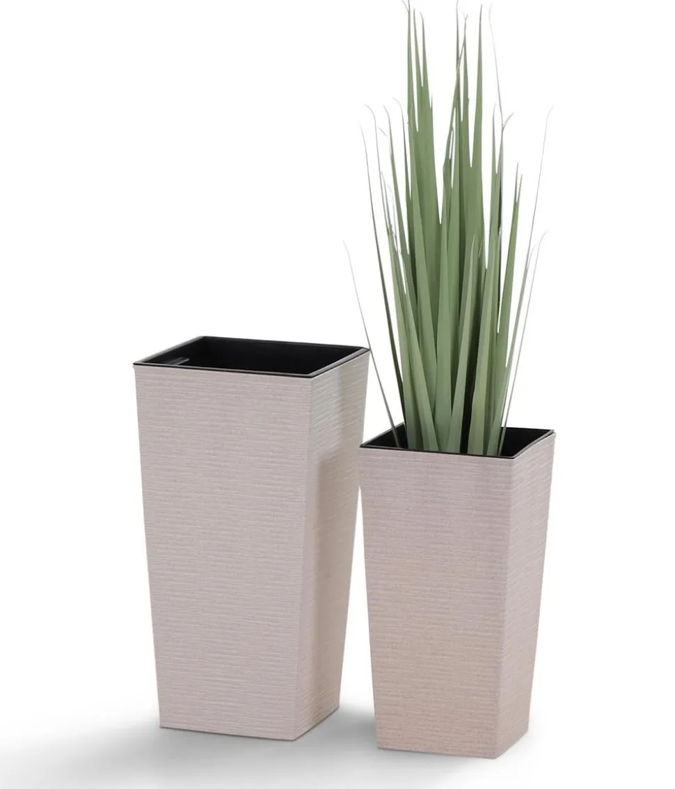 Siena Garden Kunststoff-Topf ECO Nizza, konisch, ca. B25/H46,5/T25 cm
