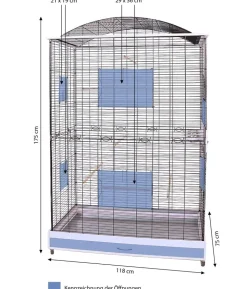 Skyline Vogelkäfig Loretto XXL, ca. B118/H175/T75 cm
