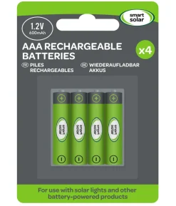 Smart Solar Akkubatterien AAA 600mAh, 4 Stk.