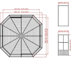 Sojag Outdoor-Pavillon Kaltwintergarten Charleston 1212, ca. B383,6/H280,9/T383,6 cm