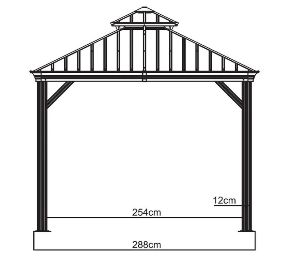 Sojag Outdoor-Pavillon Messina 1012, inkl. Moskitonetz champagner, ca. B363/H291,5/T298 cm