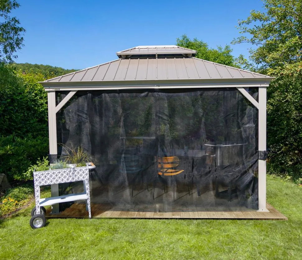 Sojag Outdoor-Pavillon Messina 1012, inkl. Moskitonetz champagner, ca. B363/H291,5/T298 cm