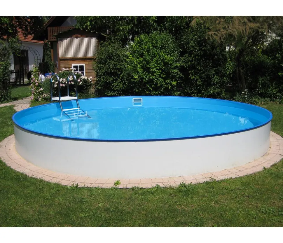 Summer Fun Stahlwand-Einbaupool-Set Exklusiv, halbhoch, ca. Ø420/H150 cm