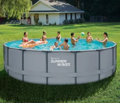 Summer Waves Frame Pool, anthrazit, rund