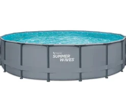 Summer Waves Frame Pool, anthrazit, rund
