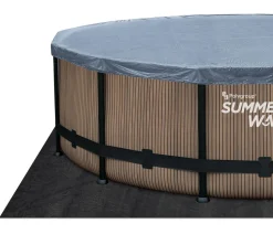 Summer Waves Frame Pool Elite, teak, rund
