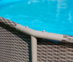 Summer Waves Frame Pool Rattan, rund, ca. Ø457/H106 cm